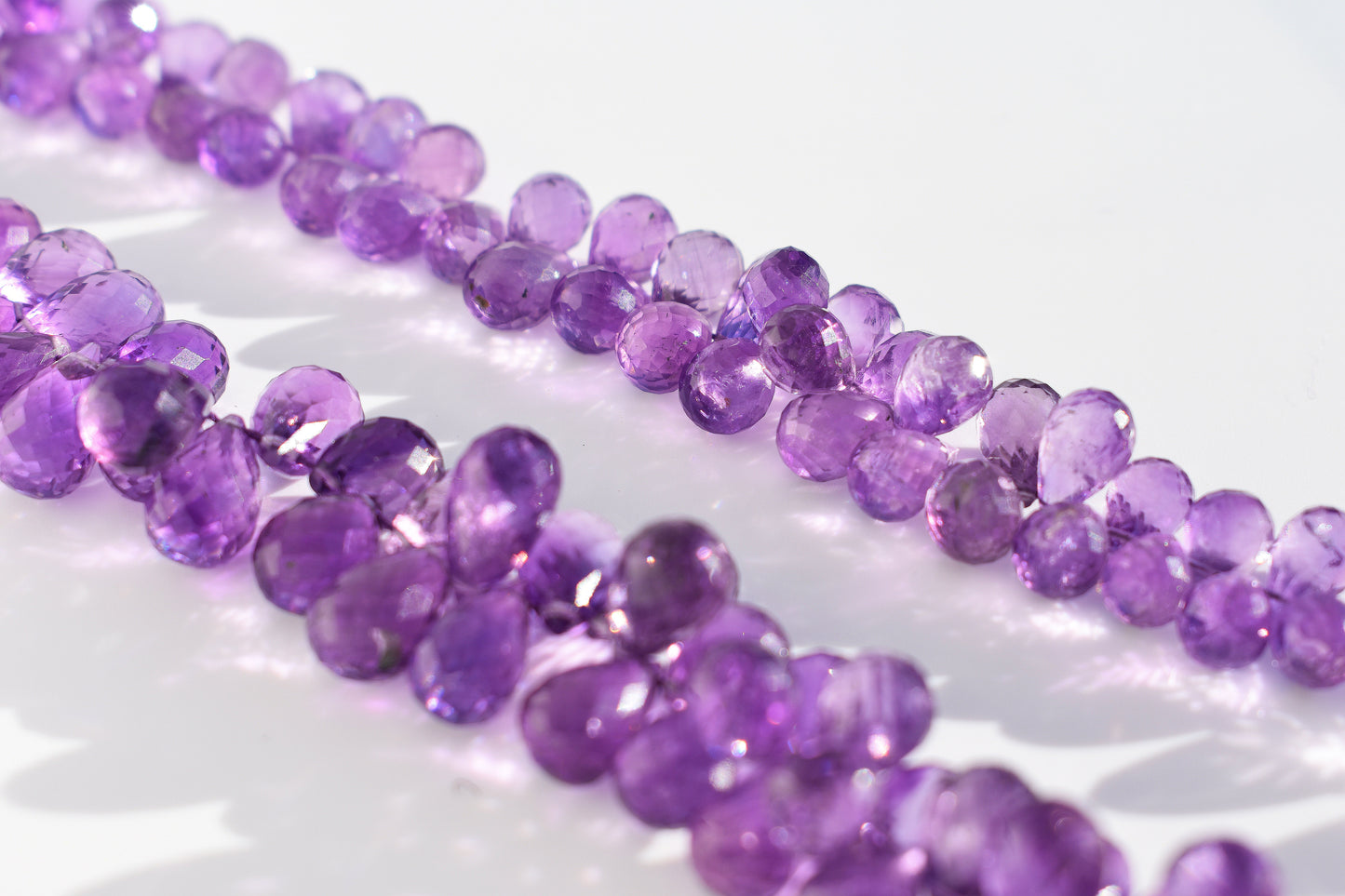 Amethyst Faceted Briolette Drop Beads