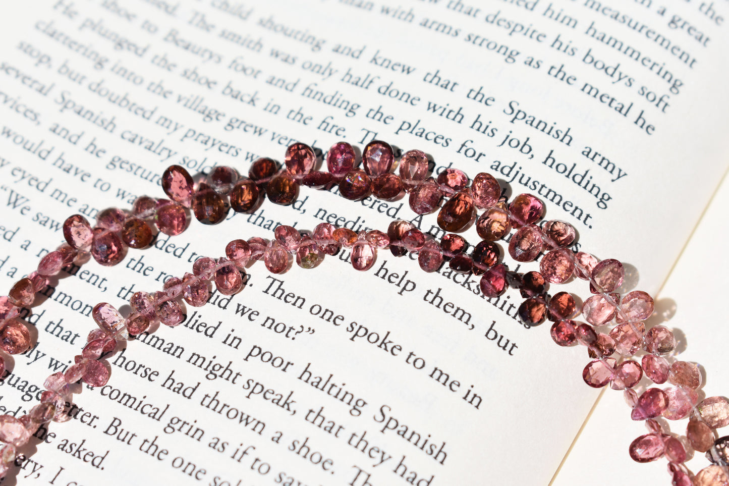 Pink Tourmaline Pear Beads - Ombre 3-4mm