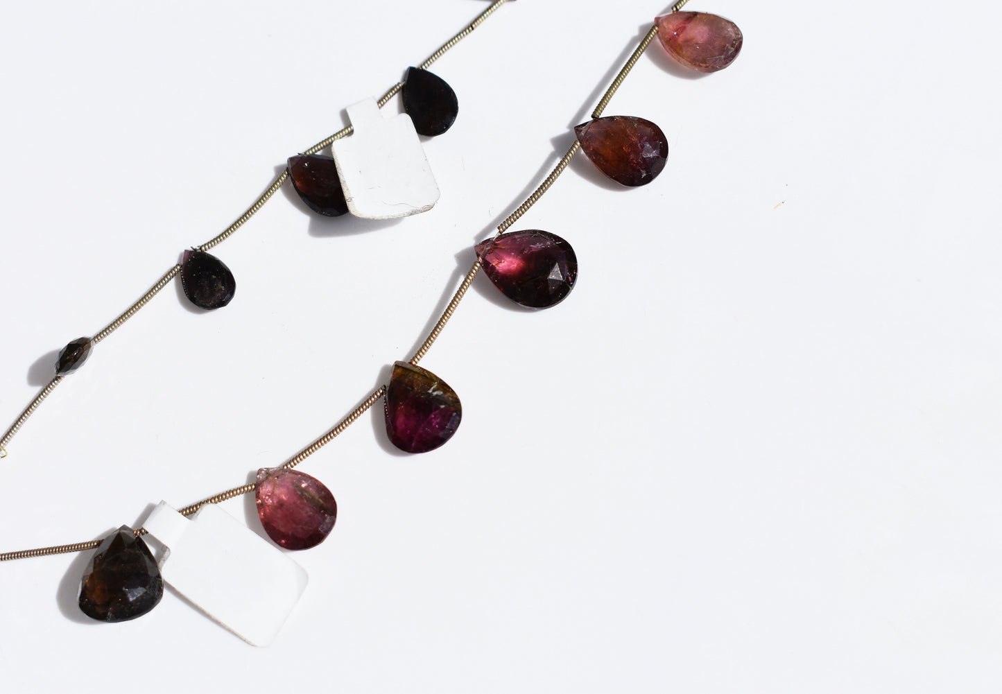 Dark Tourmaline Pear Beads - Oversized