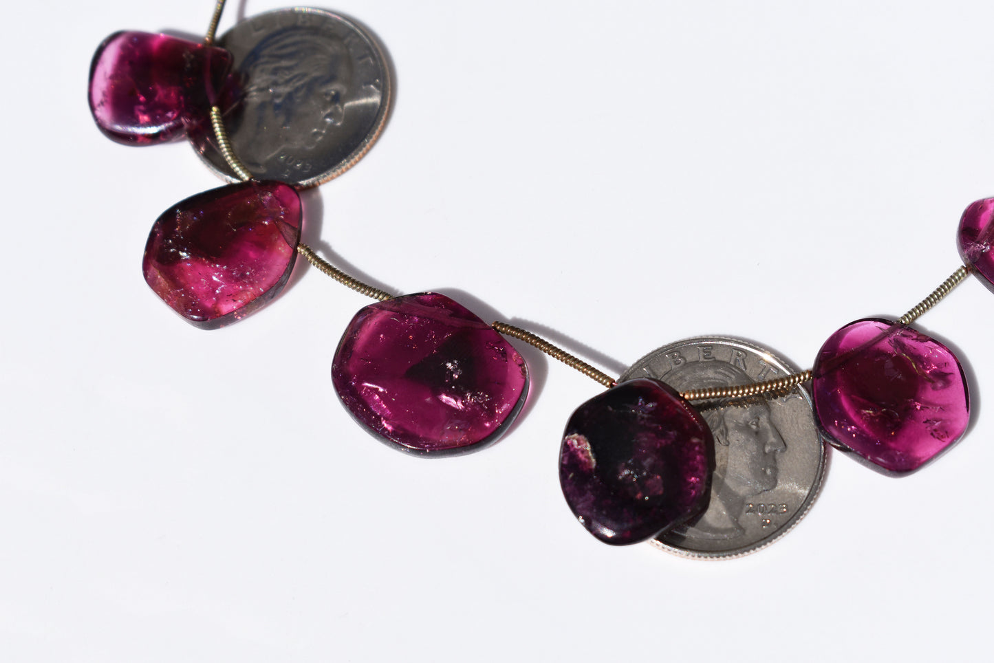 Magenta Tourmaline Slice Beads