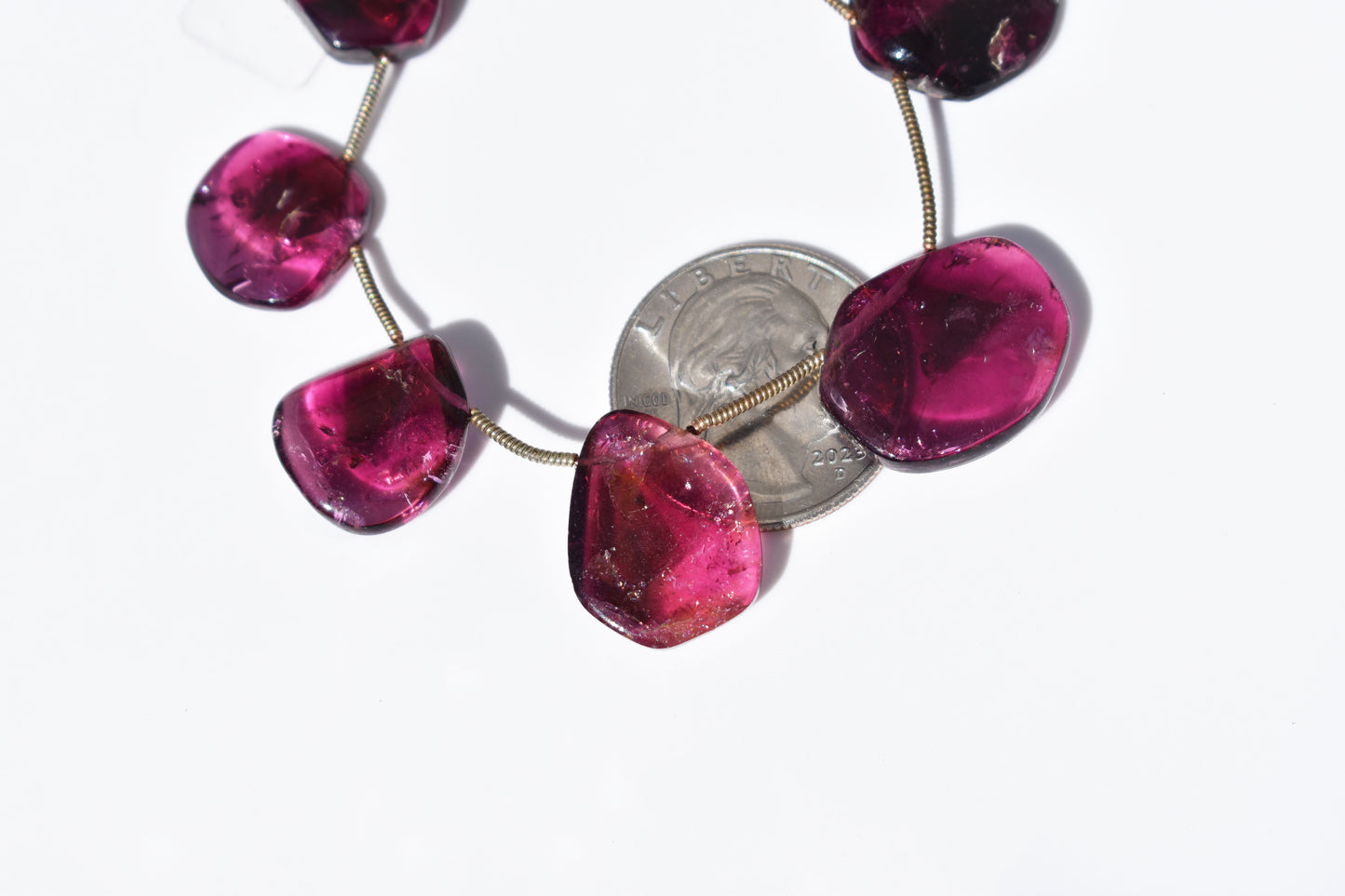 Magenta Tourmaline Slice Beads