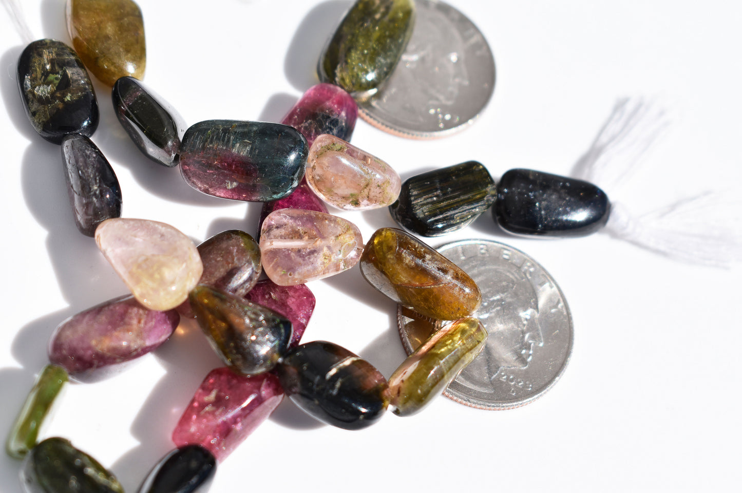 Multi-Color Tourmaline Nugget Beads - Fancy Pebbles