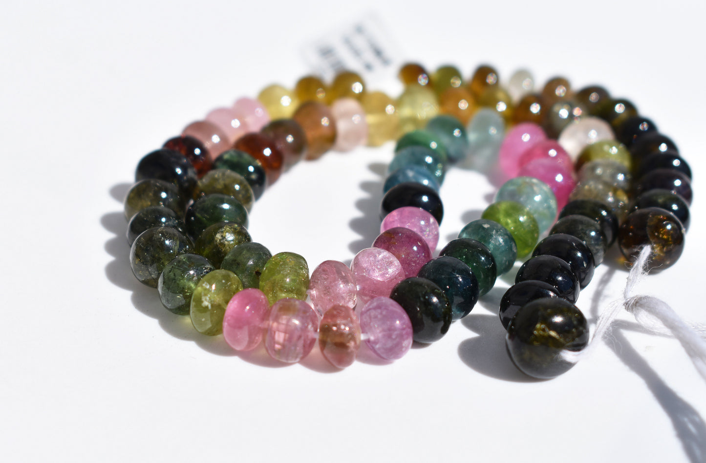 Multi-Color Tourmaline - Large Smooth Rondelle Beads