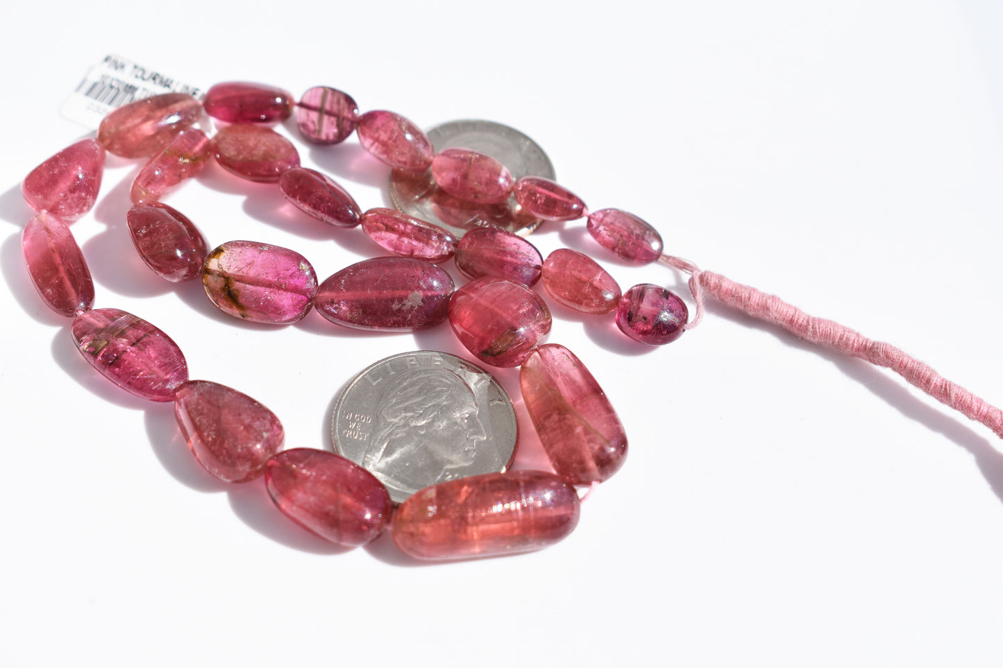 Pink Tourmaline Nugget Beads - Fancy Pebbles