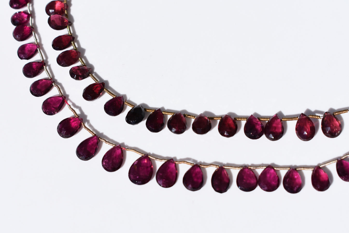 Pink Tourmaline Pear Beads 5.5-7mm