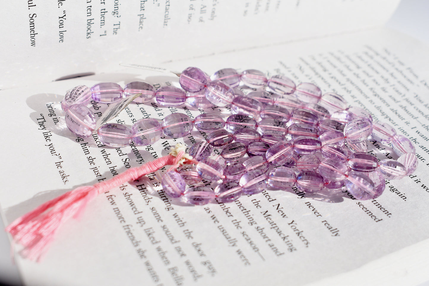 Pink Amethyst Oval Beads 7-10mm