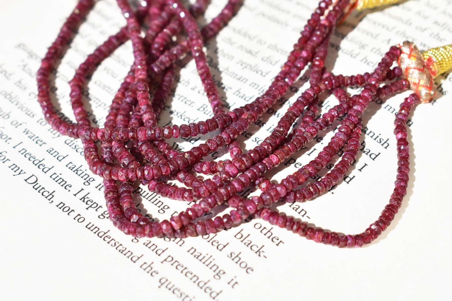 Ruby Rondelle Faceted Beads - Graduated 2.5-3mm