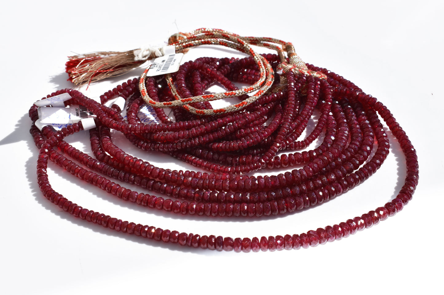 Ruby Rondelle Faceted Beads - Family/Necklace