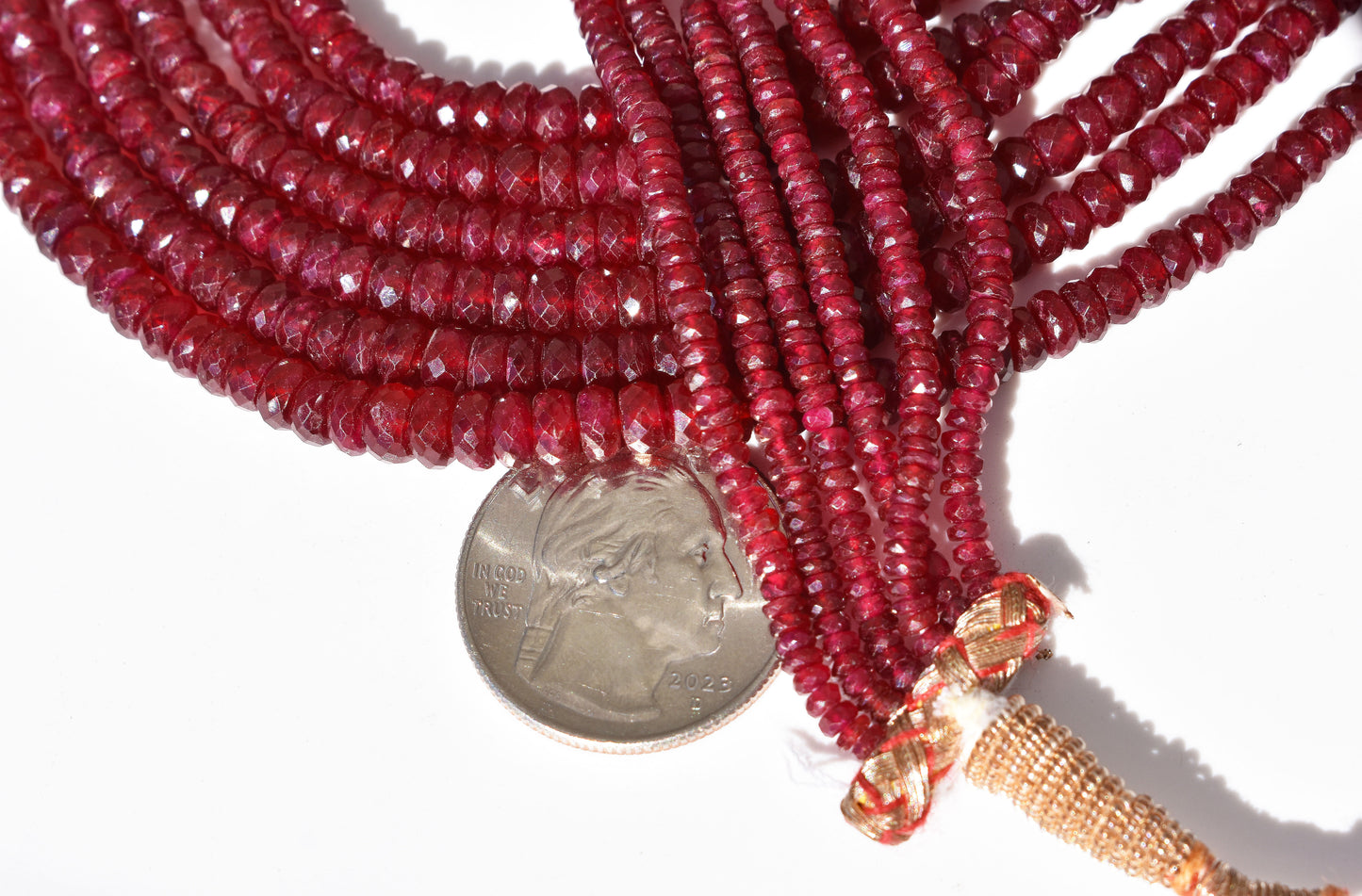 Ruby Rondelle Faceted Beads - Family/Necklace
