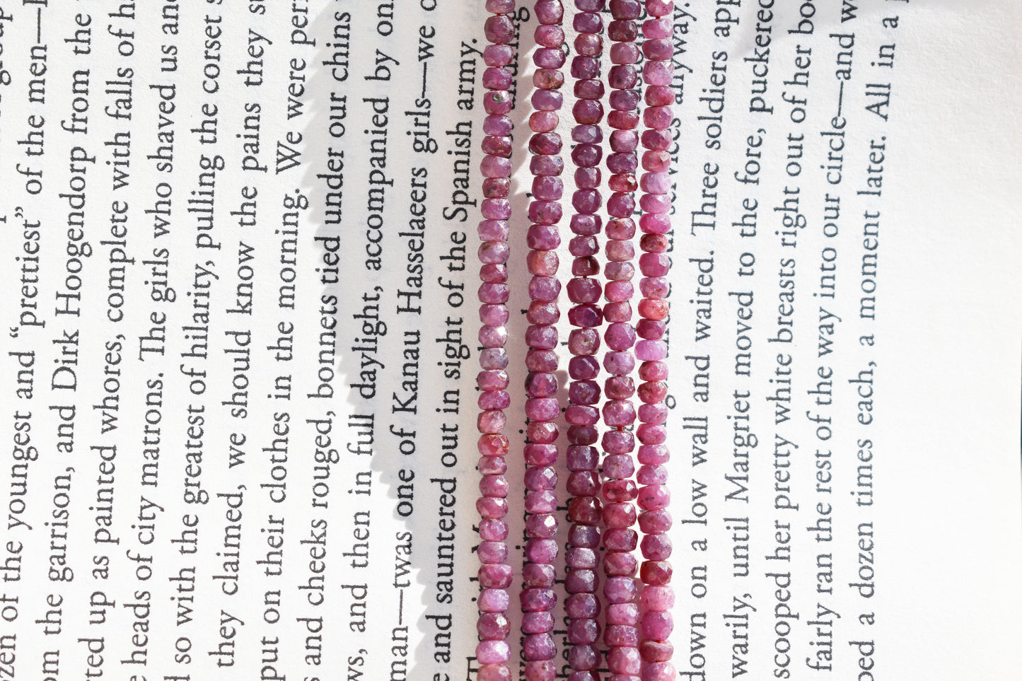 Ruby Rondelle Faceted Beads - Graduated 2.5-3.5mm