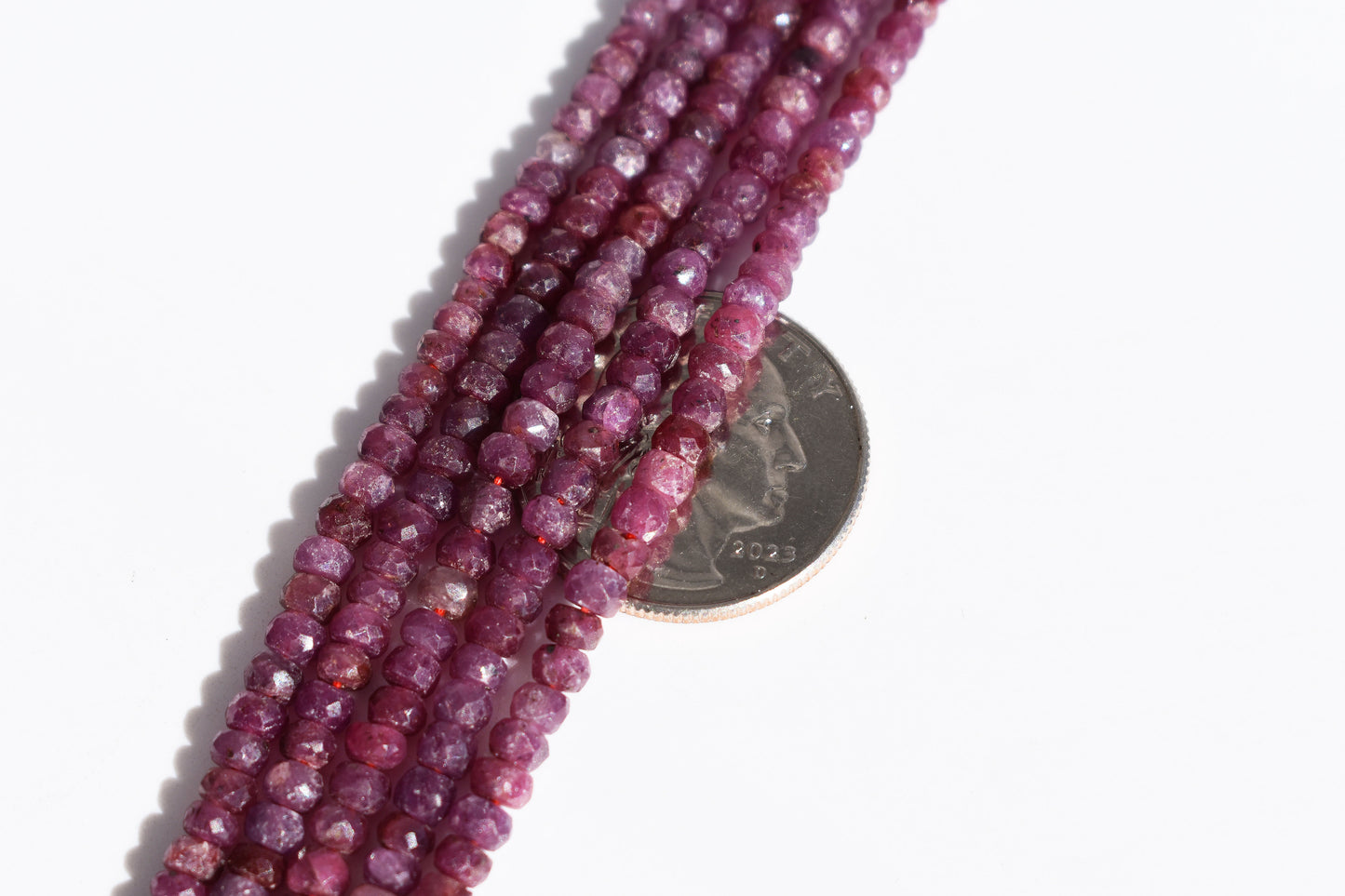 Ruby Rondelle Faceted Beads - Graduated 2.5-3.5mm