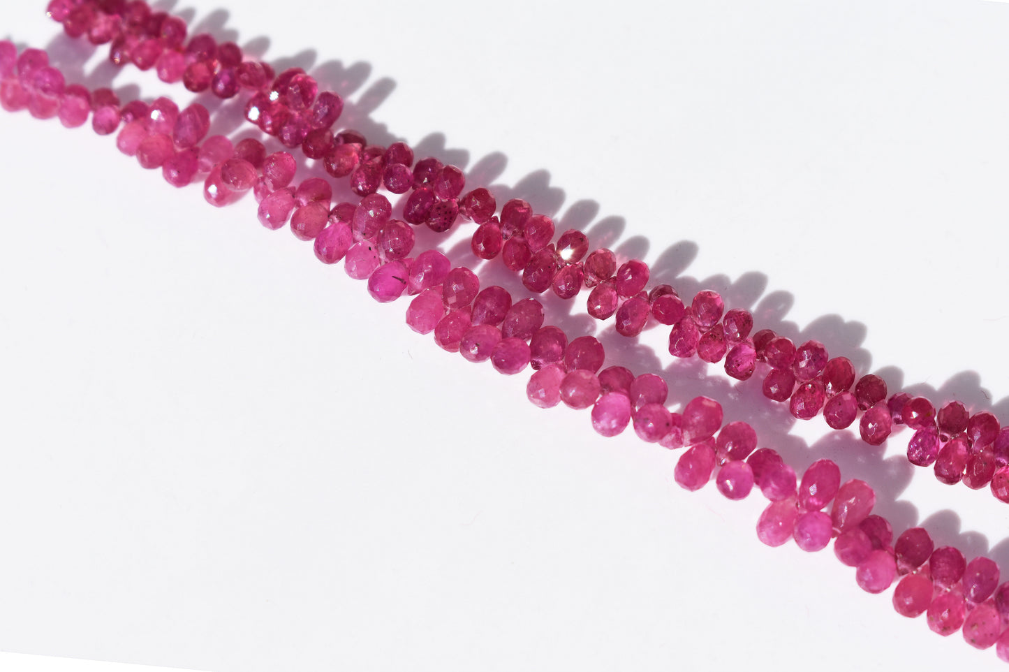 Ruby Briolette Beads - Graduated Drop Beads 2.25-3mm