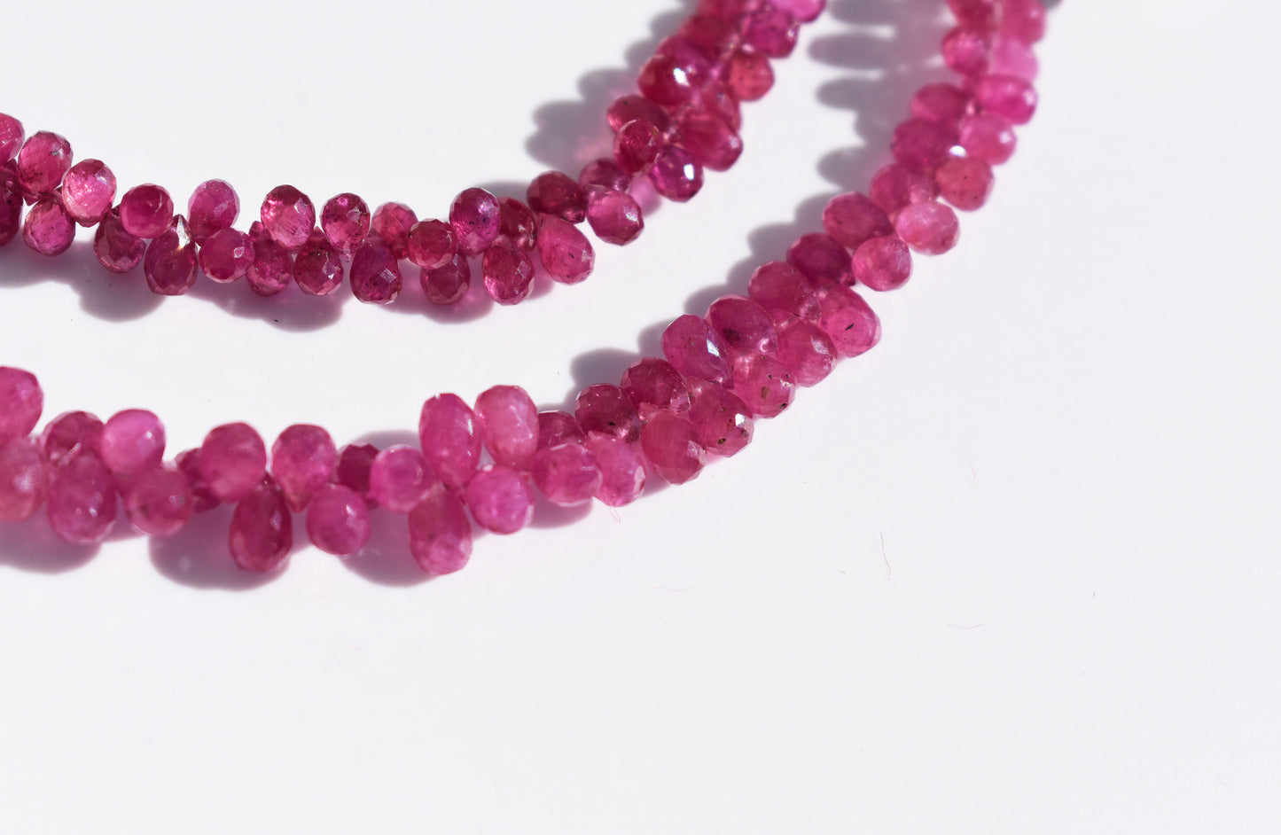 Ruby Briolette Beads - Graduated Drop Beads 2.25-3mm