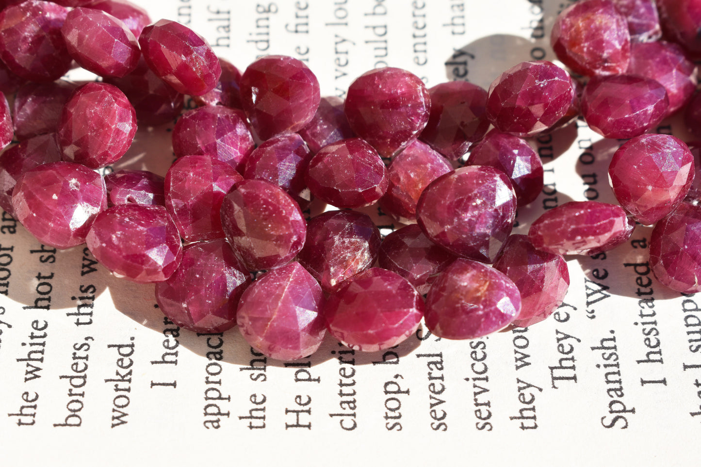 Ruby Briolette Beads - Graduated Drop Beads 9.5-10mm