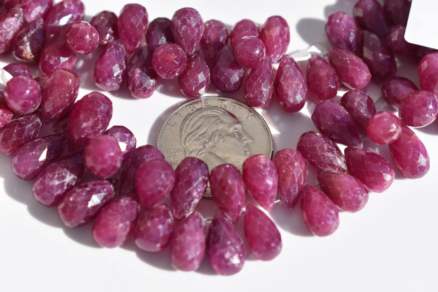 Ruby Elongated Briolette Drop Beads - Family