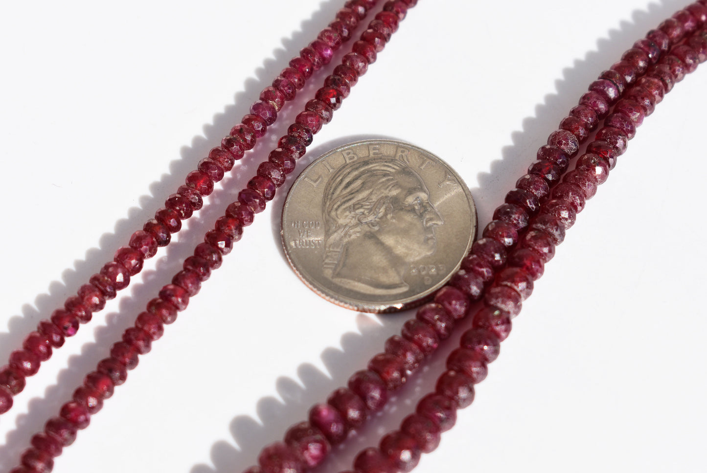 Ruby Rondelle Faceted Beads - Graduated 2.5-6mm