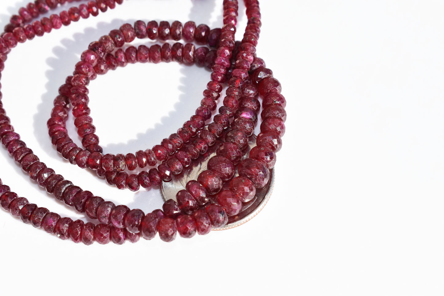 Ruby Rondelle Faceted Beads - Graduated 2.5-6mm
