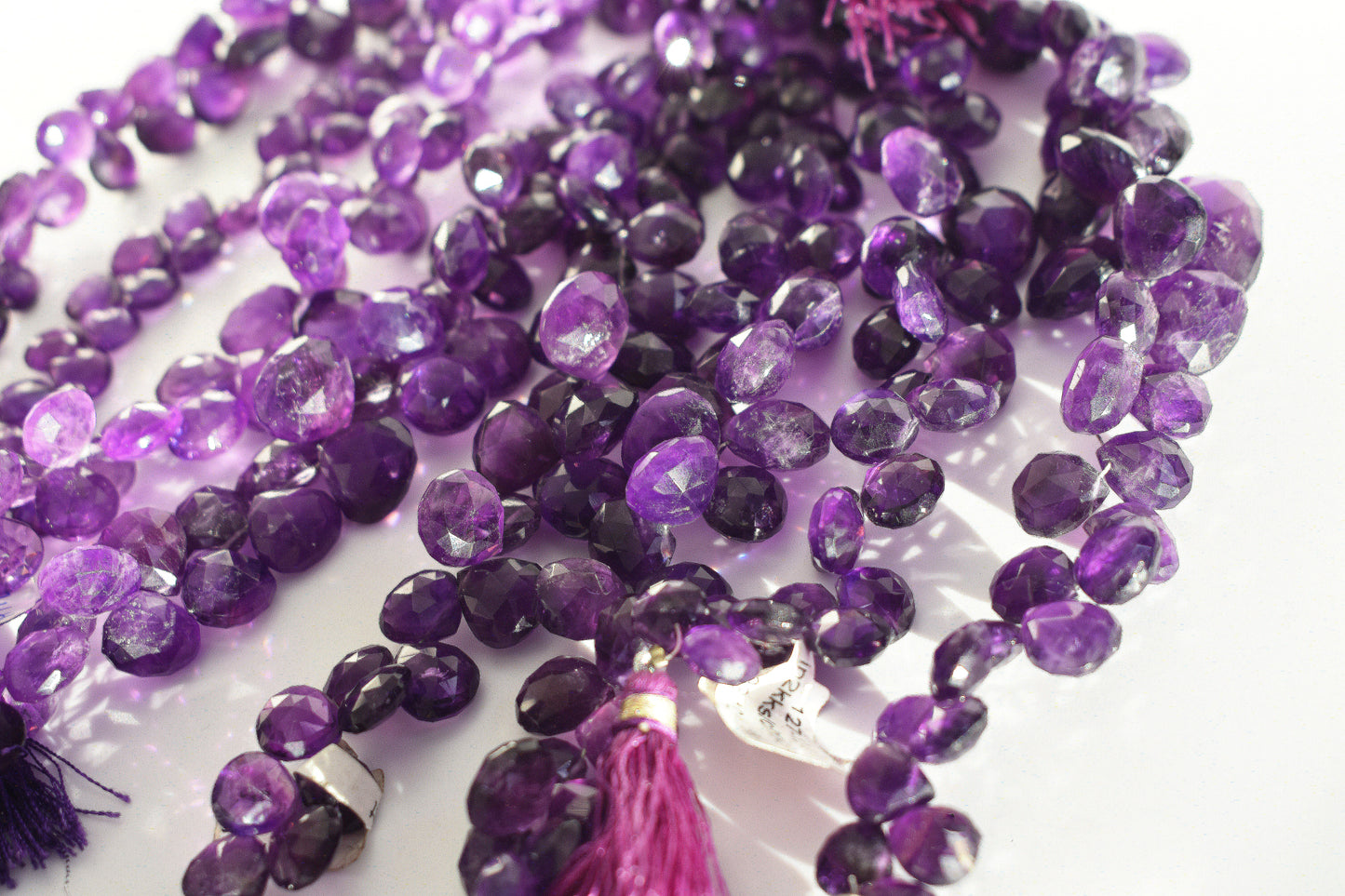 Amethyst Faceted Wide Pear - Oversized Beads