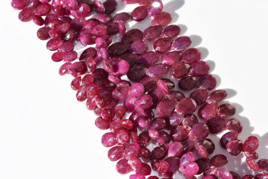 Ruby Beads - Pear Faceted Family 3.5-6mm