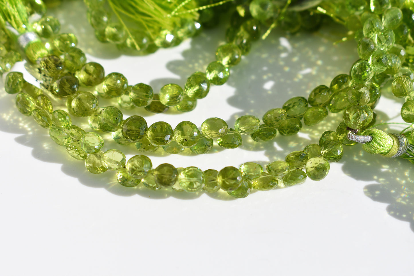 Peridot Faceted Onion Beads - 4.5-5.5mm
