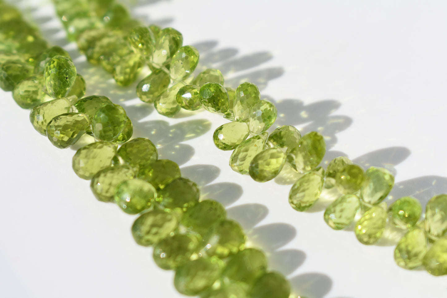 Peridot Beads - Faceted Drops - 3.5-5mm