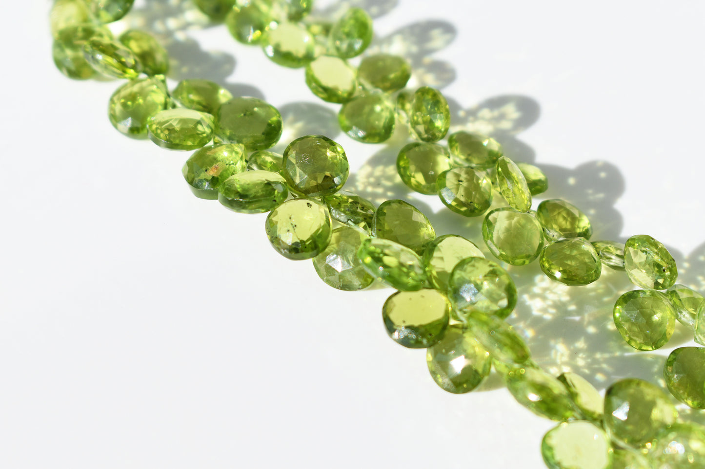 Peridot Pear Beads - Faceted Family - 6.5-8.5mm