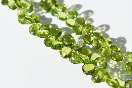 Peridot Pear Beads - Faceted Family - 6.5-8.5mm