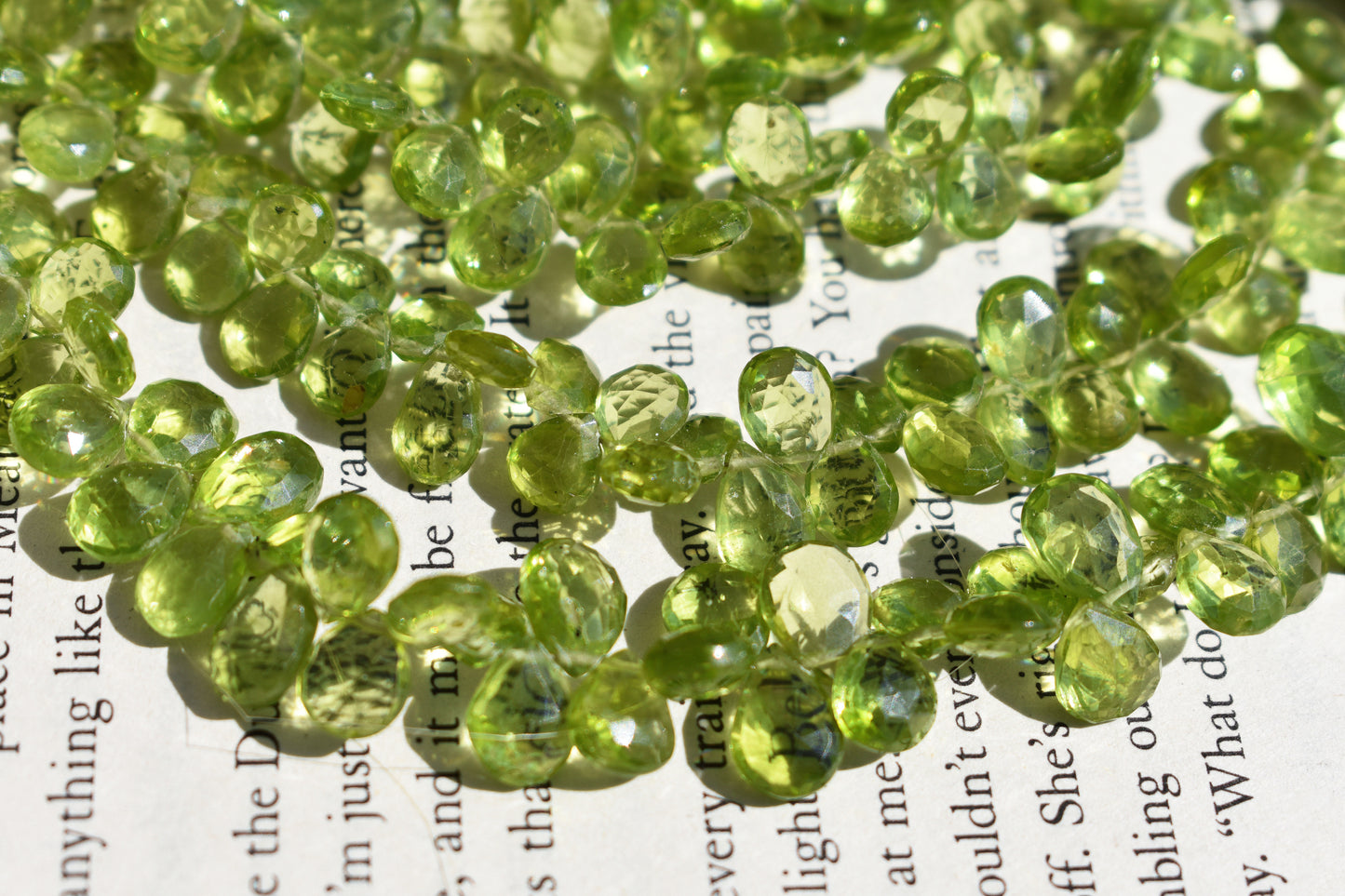 Peridot Faceted Pear Beads 5-6mm