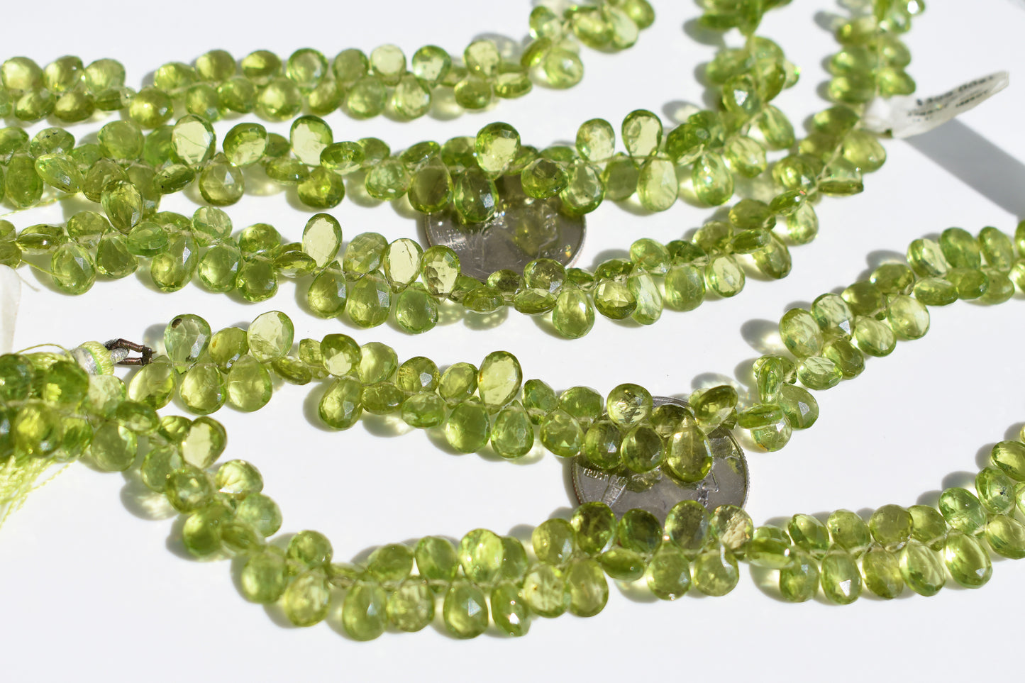 Peridot Faceted Pear Beads 5-6mm