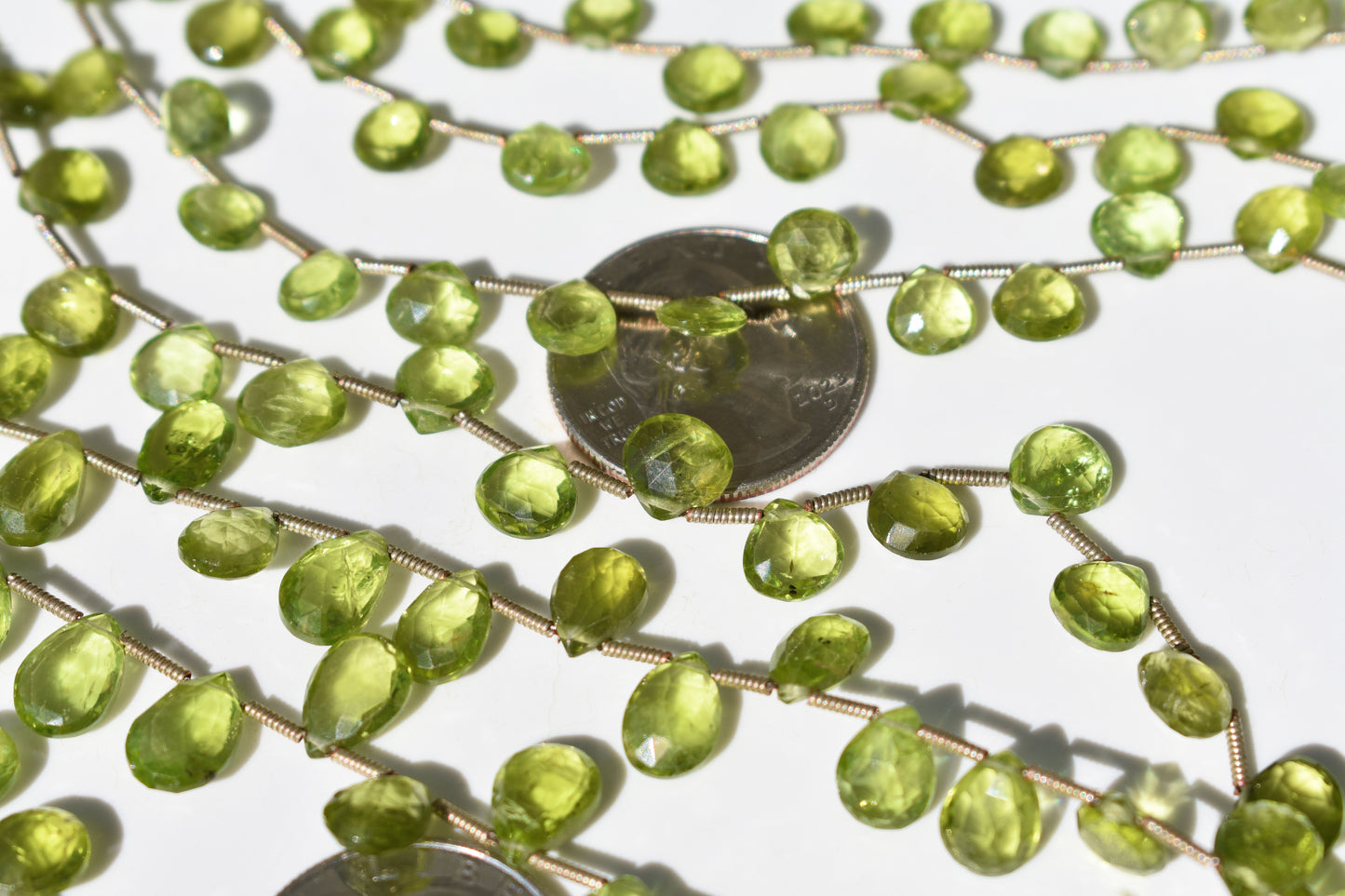 Peridot Pear Beads - Faceted Family - 5.5-7mm