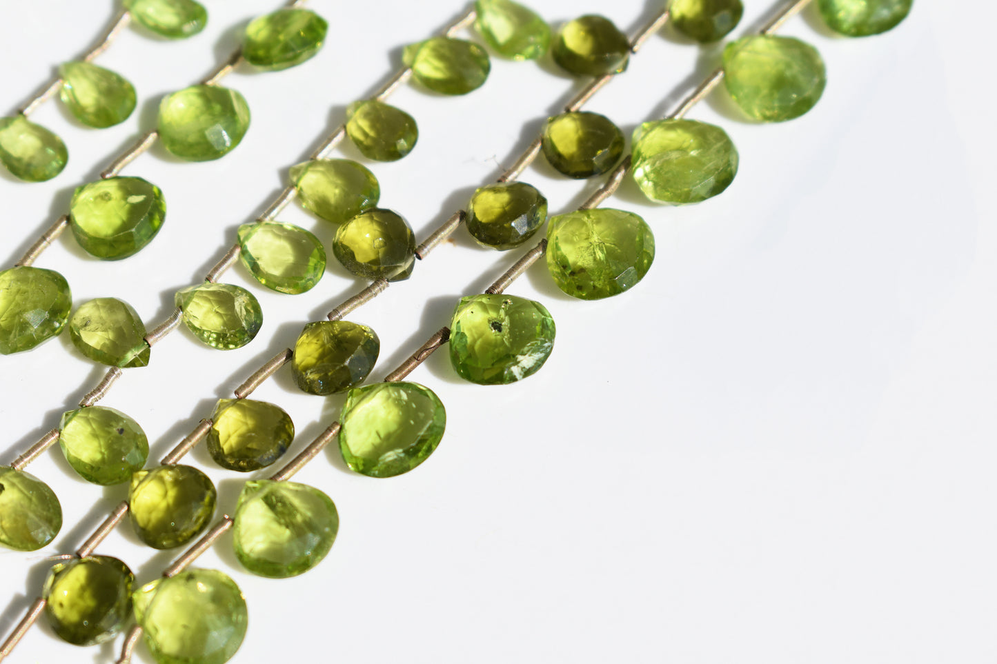 Peridot Pear Faceted Beads - Family 5-10mm