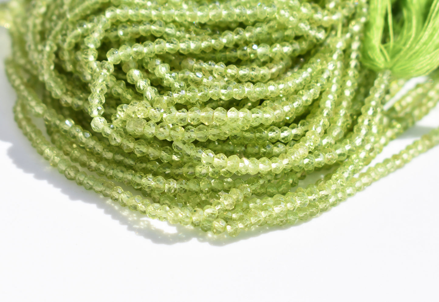 Peridot Rondelle - Faceted Beads 2.5mm