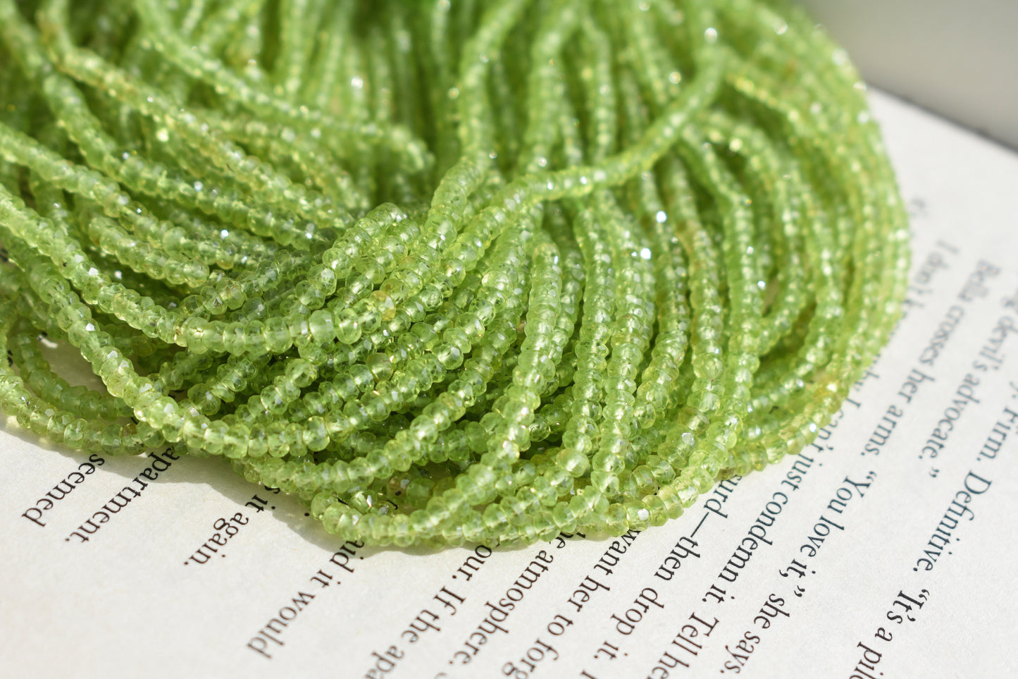 Peridot Rondelle Beads - Faceted 2.5-3mm