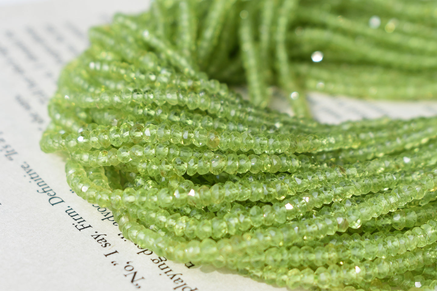 Peridot Beads - Faceted Rondelle 2.5-3.5mm