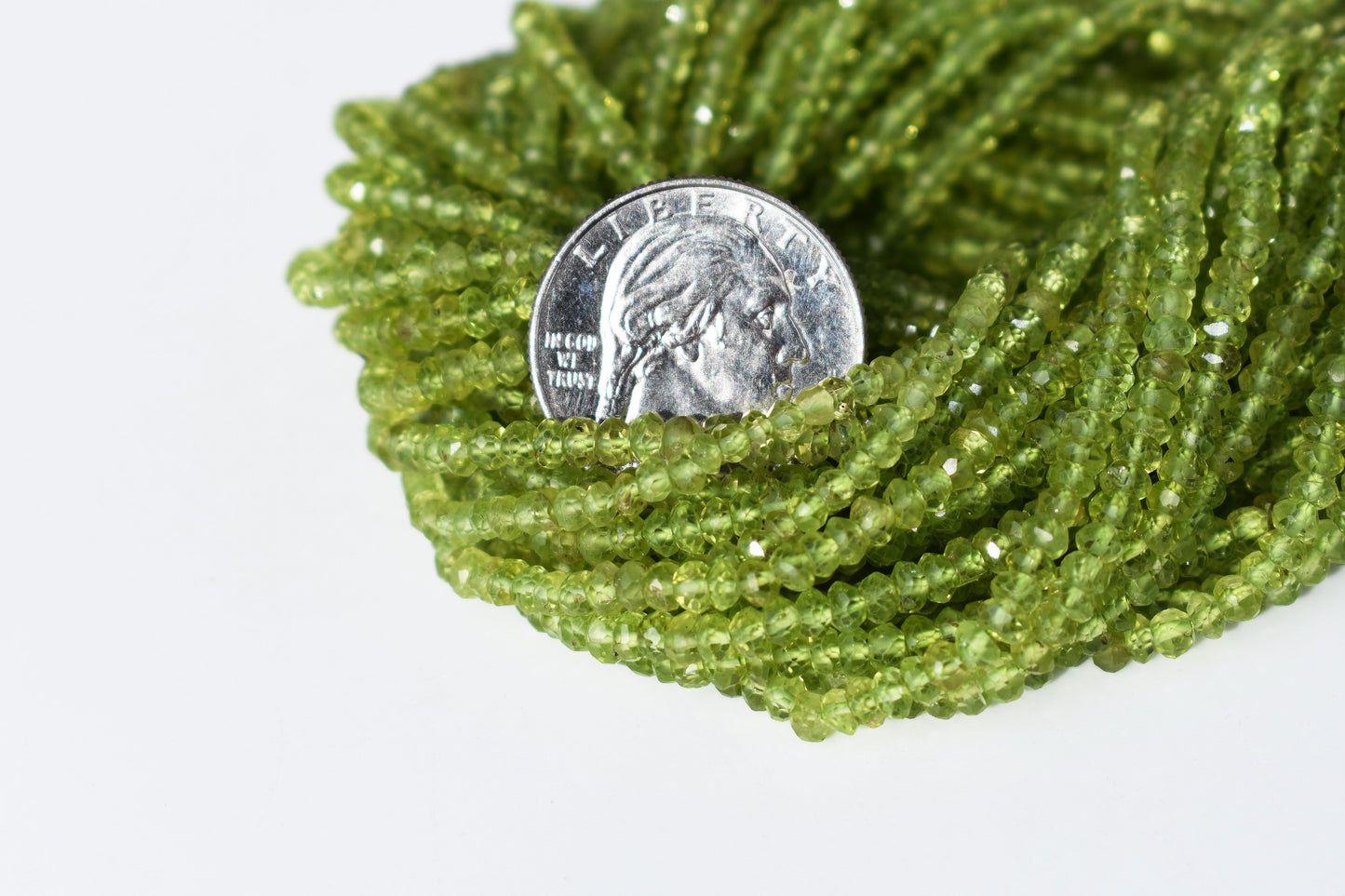 Peridot Beads - Faceted Rondelle 2.5-3.5mm