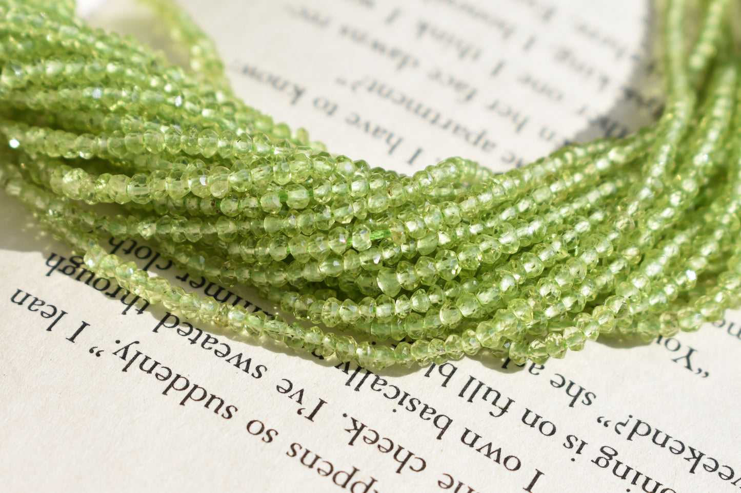 Peridot Beads - Faceted Rondelle 2-2.5mm