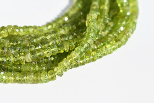 Peridot Beads - Faceted Rondelle 5.5-6mm