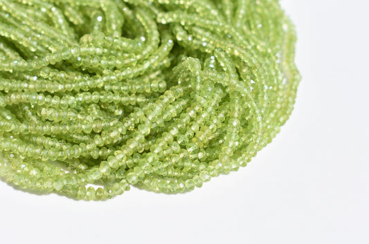 Peridot Beads - Faceted Rondelle 3mm