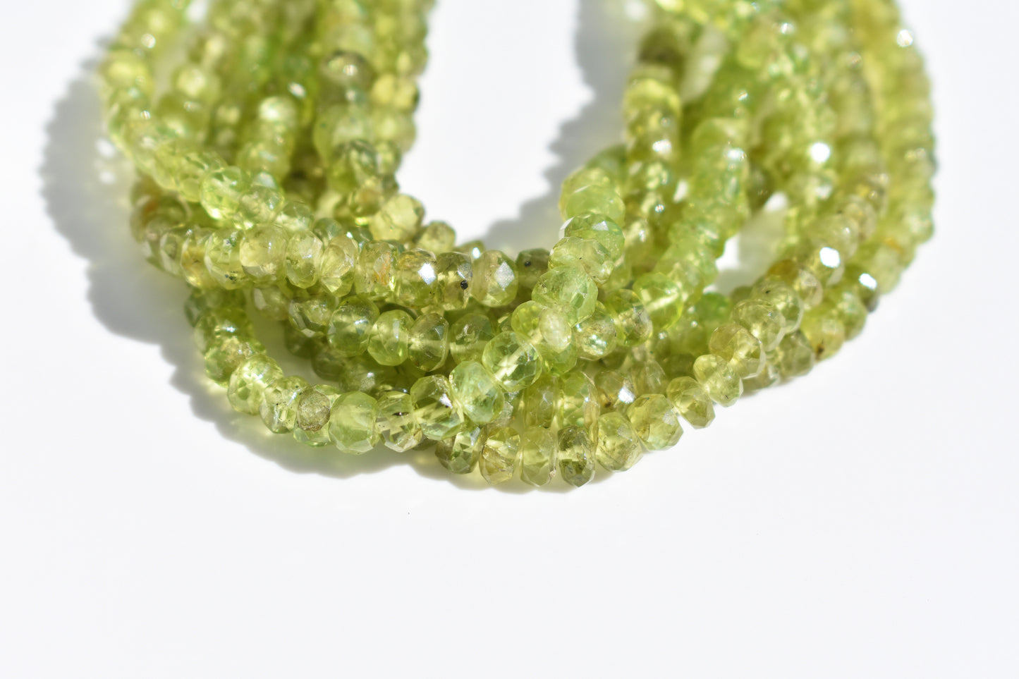 Peridot Beads - Faceted Rondelle 4.5-5mm