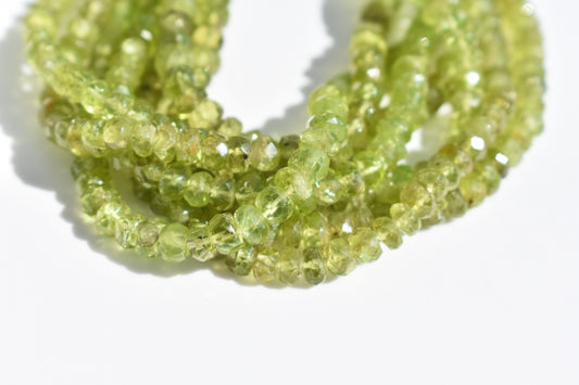 Peridot Beads - Faceted Rondelle 4.5-5mm