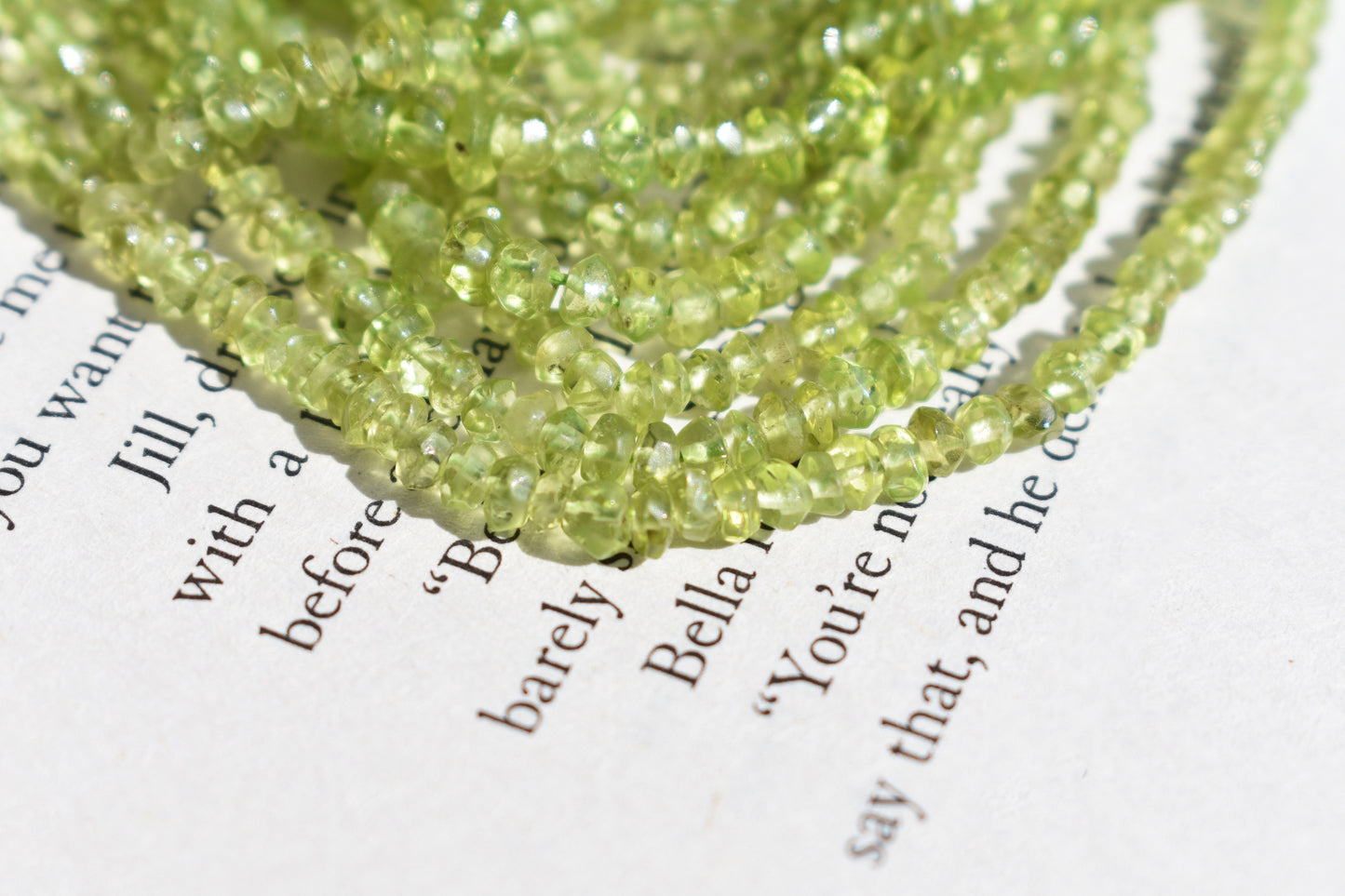 Peridot Beads - Faceted Rondelle 3-4mm