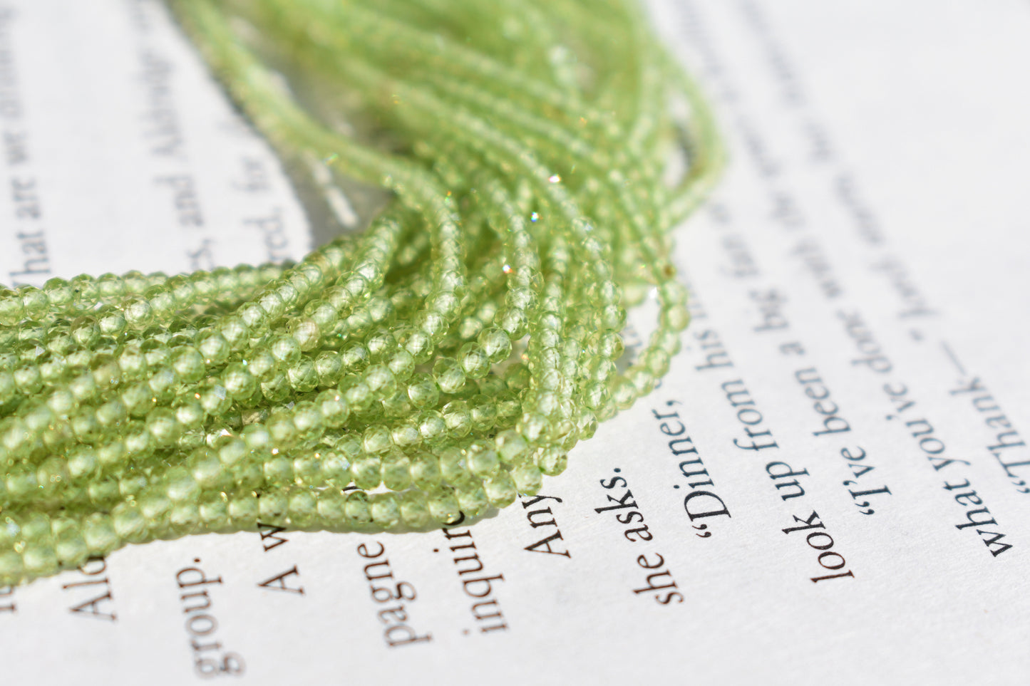 Peridot Beads - Faceted Rondelle 2mm
