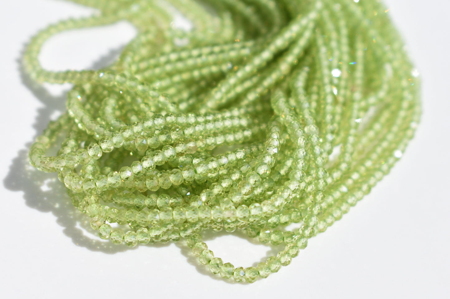 Peridot Beads - Faceted Rondelle 2mm
