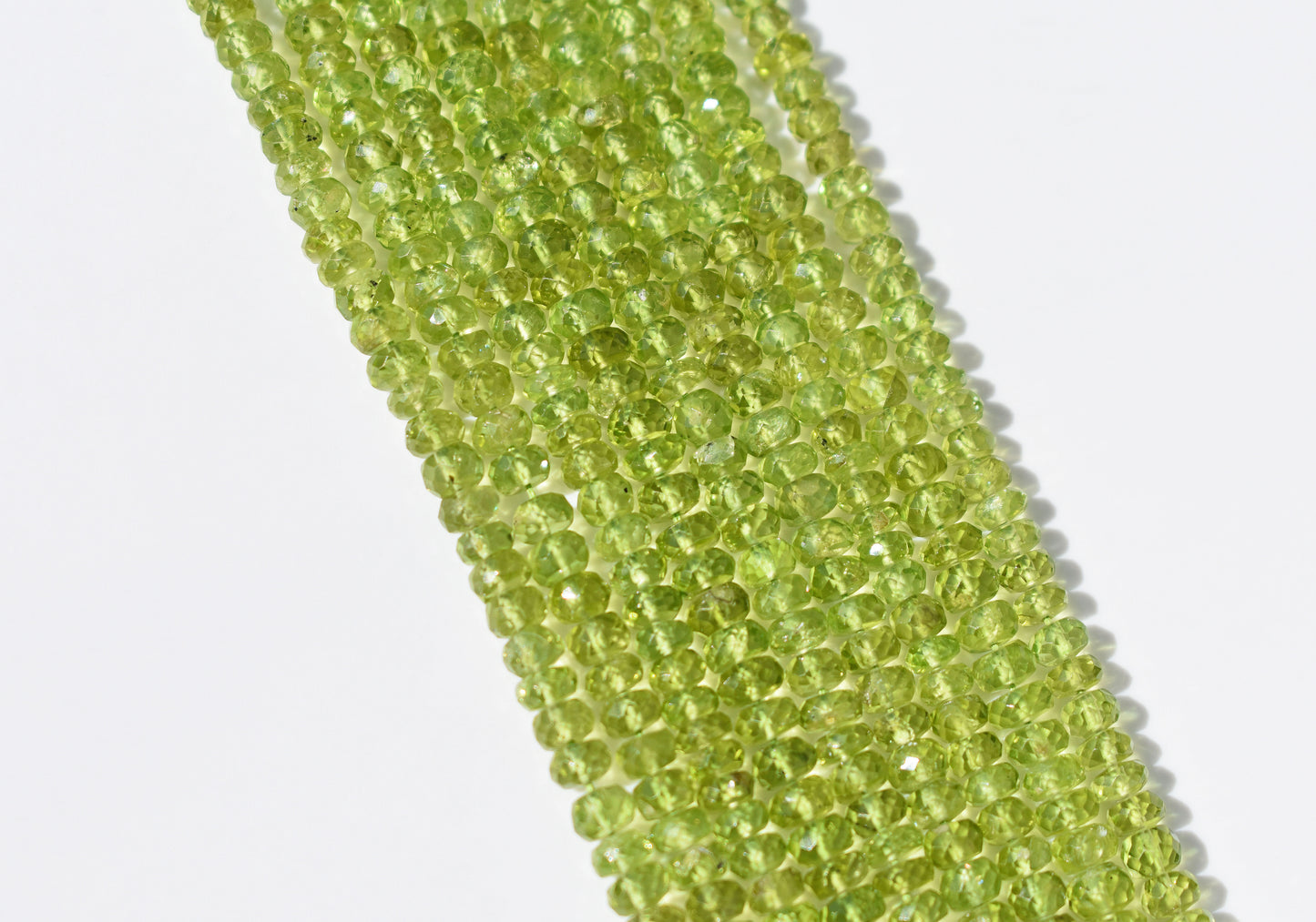 Peridot Beads - Faceted Rondelle 4-4.5mm