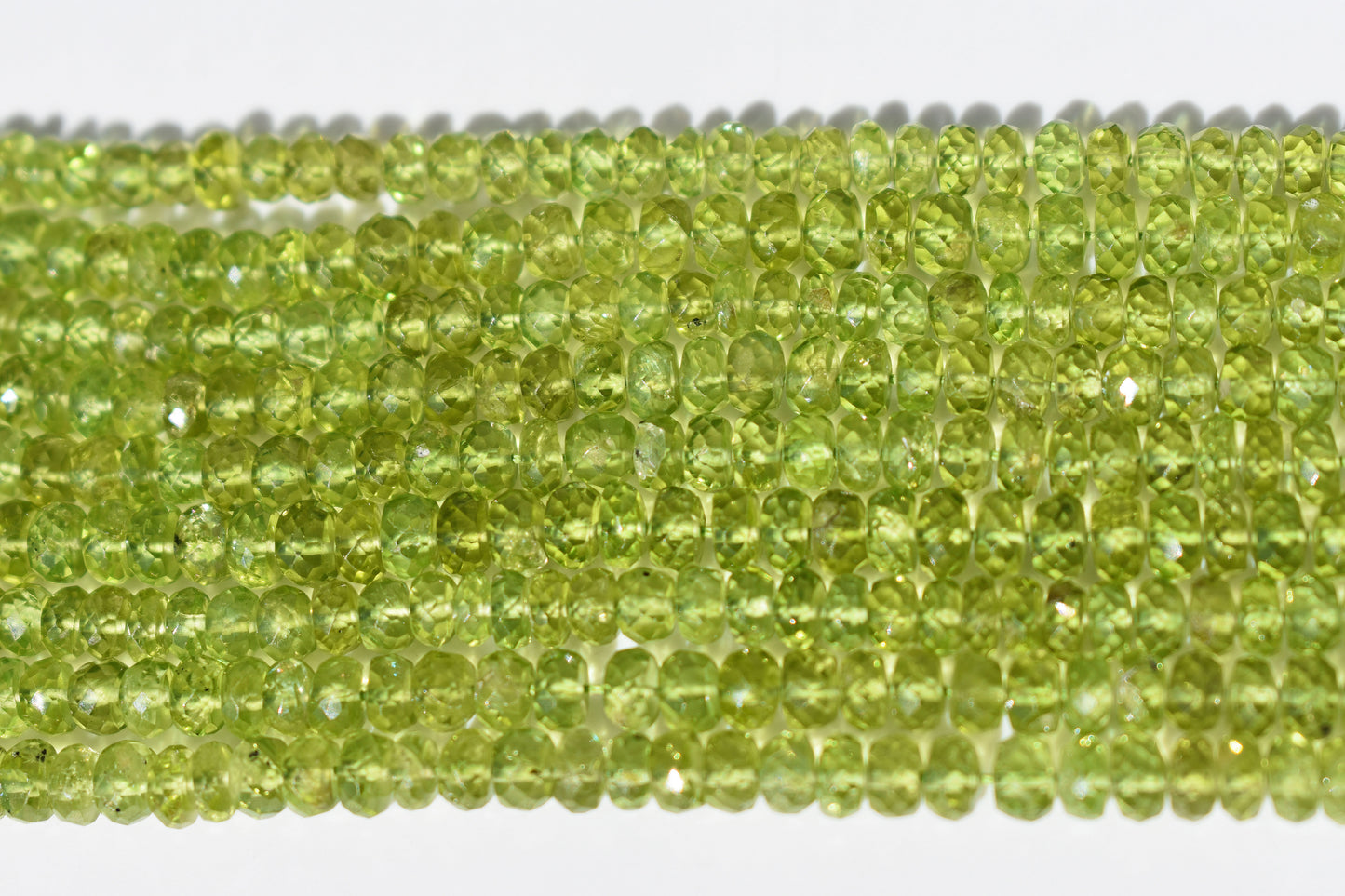 Peridot Beads - Faceted Rondelle 4-4.5mm