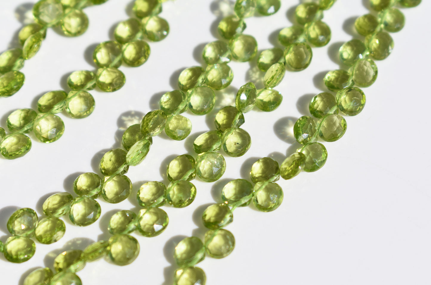 Peridot Faceted Pear Beads 5-5.5mm
