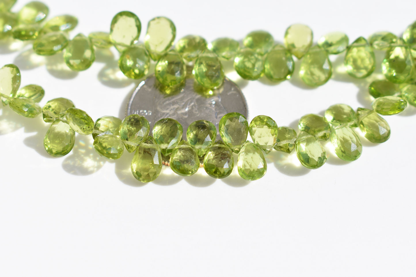 Peridot Beads - Faceted Pear 4.5-5.5mm
