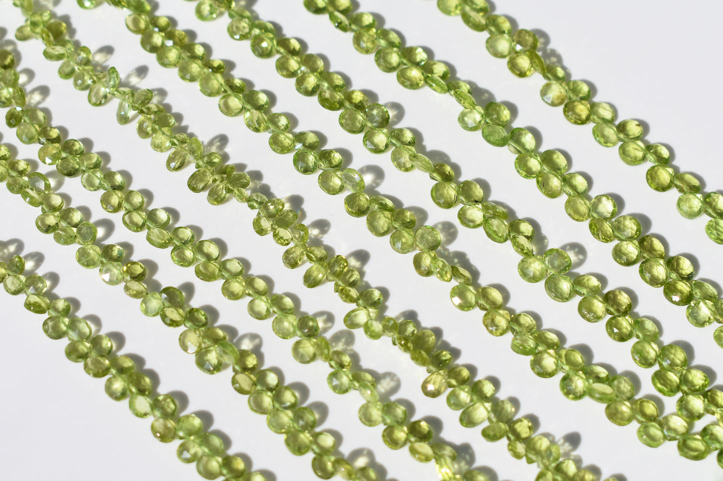 Peridot Pear Faceted Beads - Family 3-5mm