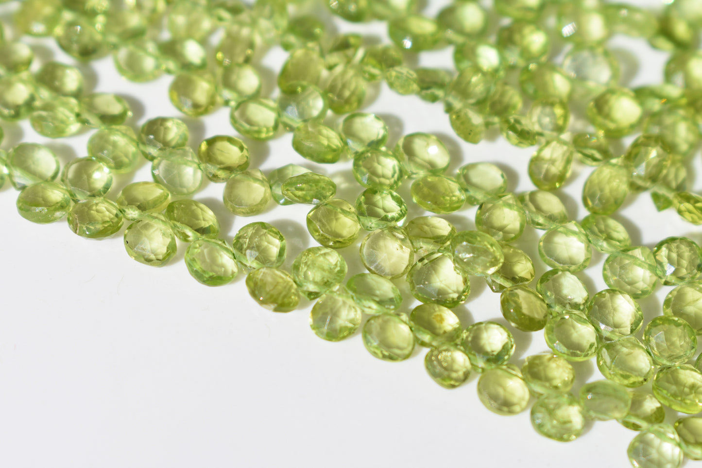 Peridot Pear Faceted Beads - Family 3-5mm