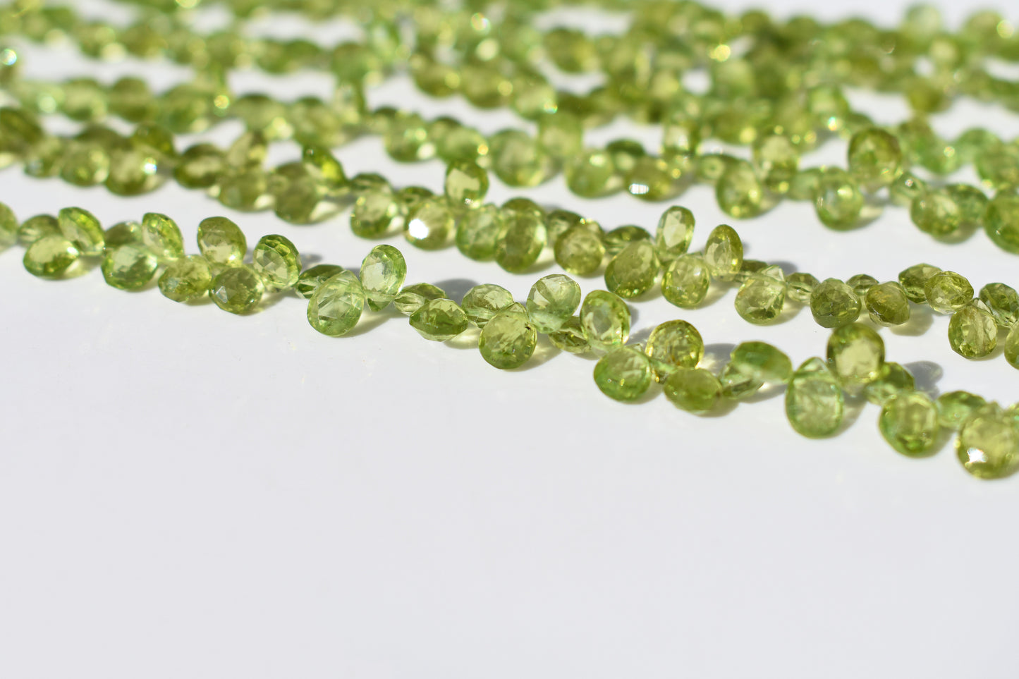 Peridot Pear Faceted Beads - Family 3-7mm